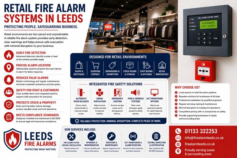 Why Retail Premises in Leeds Need Modern Commercial Fire Alarm Systems